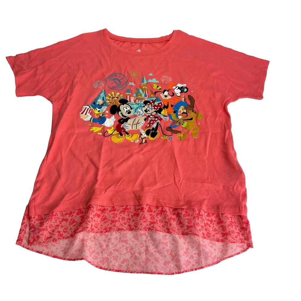 Disney pink embroidered shirt juniors size XL